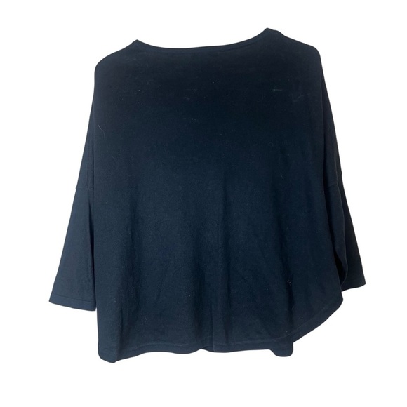 La Fee Verte Anthropologie Cashmere Blend Sweater Leather Pouch Boxy Flowy Top M - Picture 4 of 11